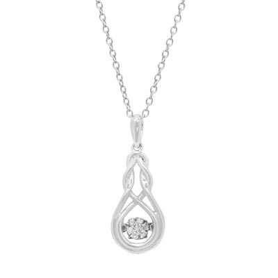 in of tw) Day\'s Necklace Sterling Silver (1/20ct Jewelers Love Rhythm Diamond –