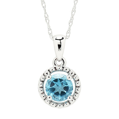 Online Beautiful QVC- 10kt.Gold light Blue topaz chandler pendant