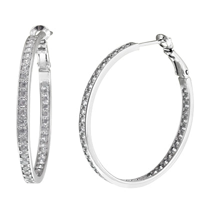 Cubic zirconia hoop hot sale earrings inside out