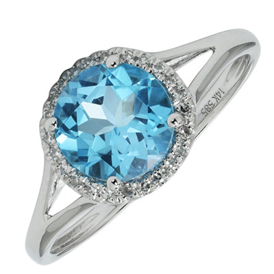 Beautiful 14kt buy blue topaz ring