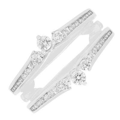 1/2ct Diamond Guard Ring Insert Enhancer 14K White Gold