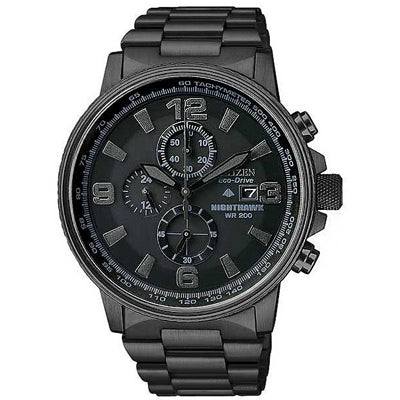  Black Men's Watch Fashion Chronograph Stainless Steel