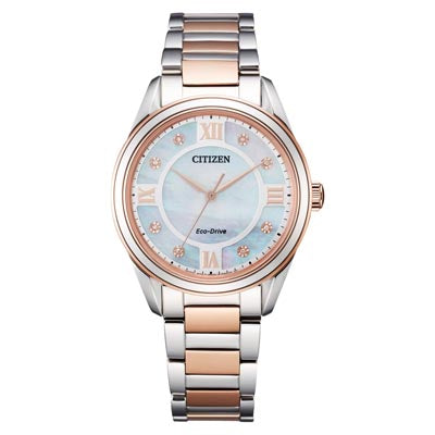 Citizen Arezzo Womens Diamond Watch with Mother of Pearl Dial and