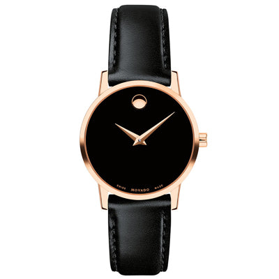 Movado Museum Classic Womens Watch with Black Dial and Black Leather S Day s Jewelers