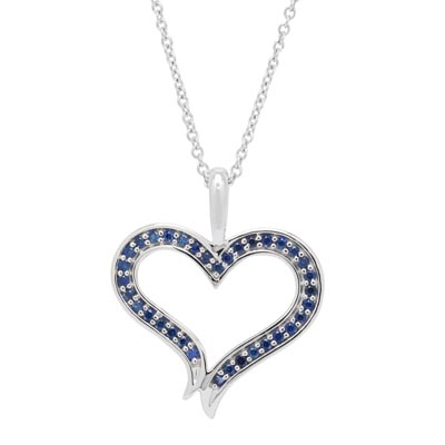 10kt White sapphire heart selling pendant