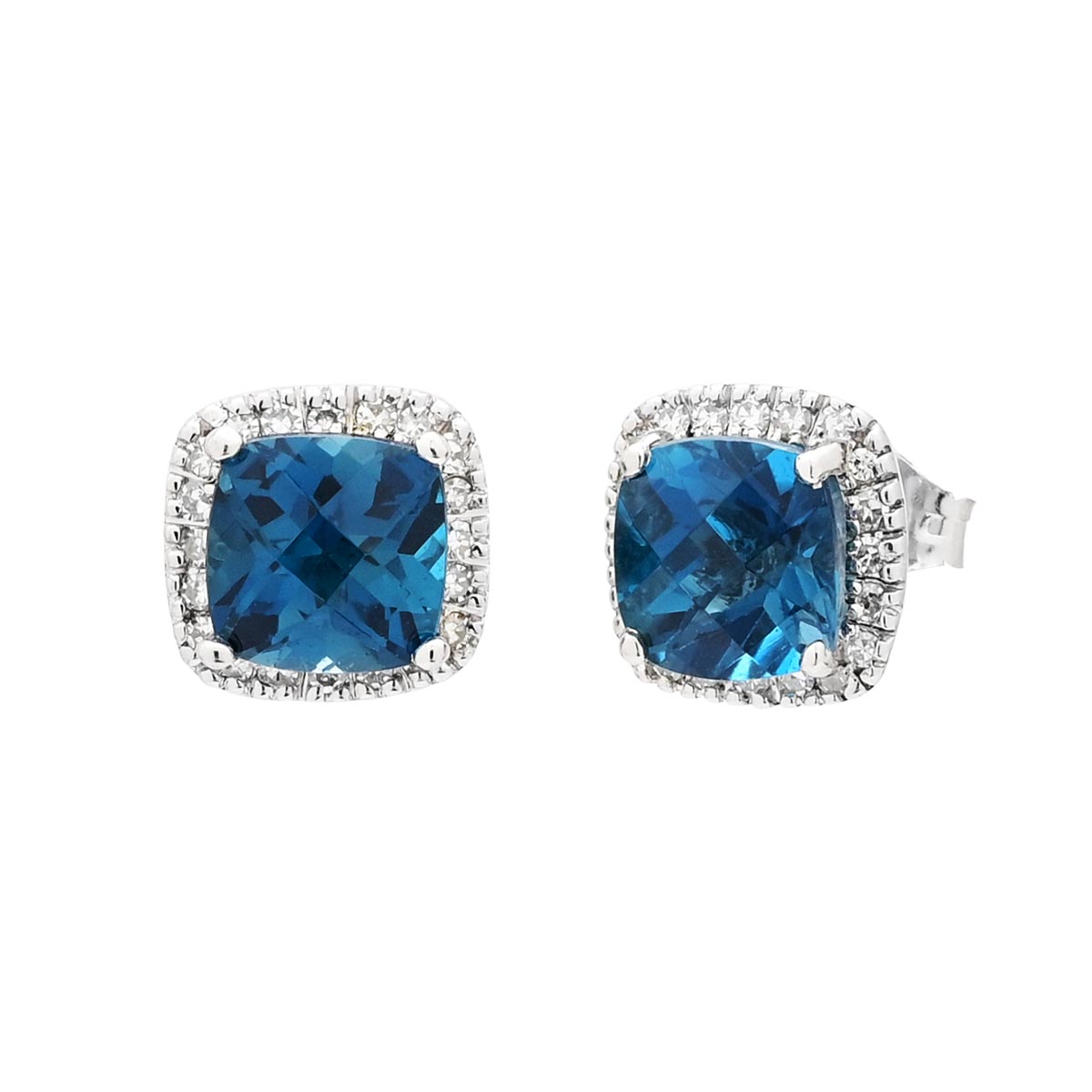 London blue topaz on sale earrings white gold