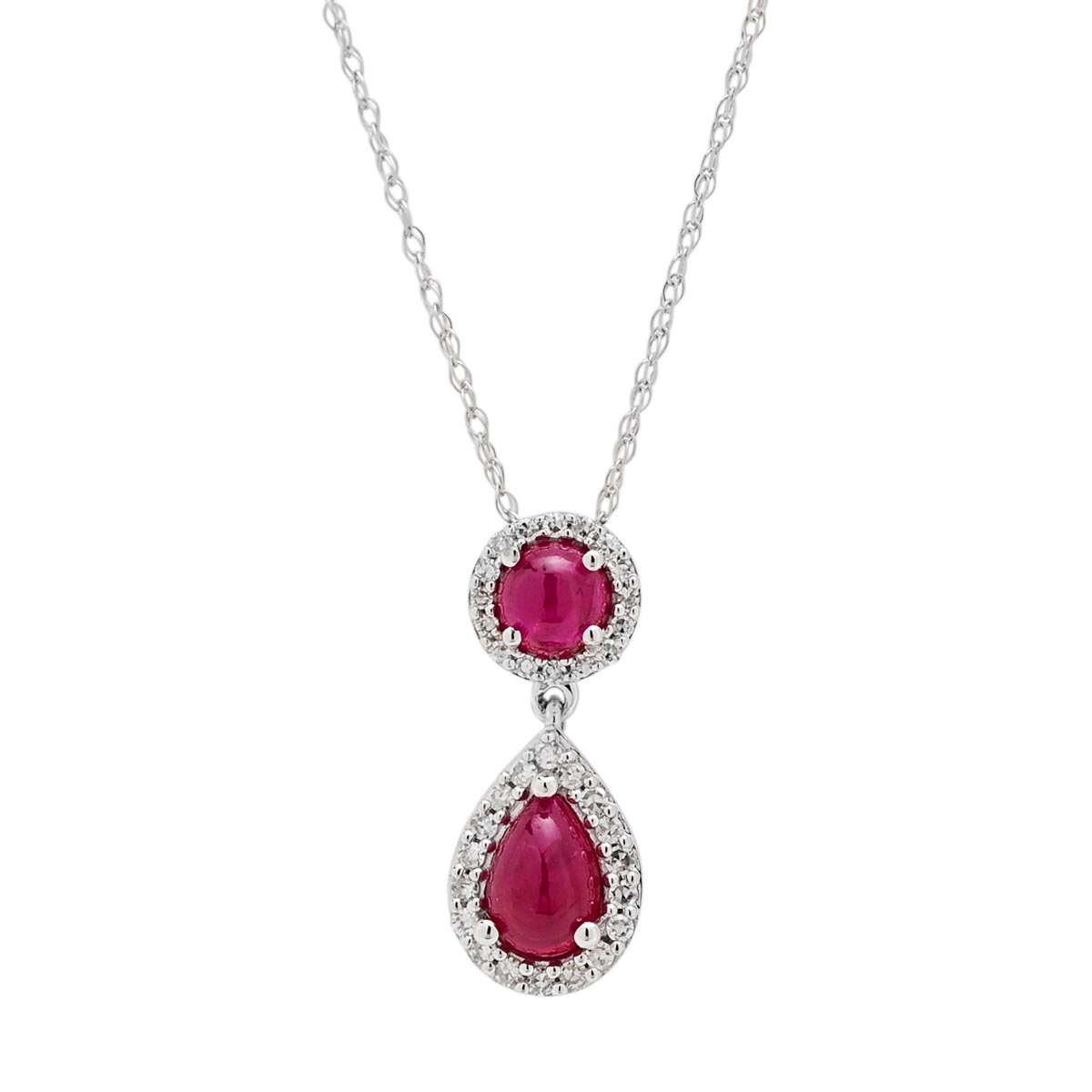 Ruby and sale white gold necklace