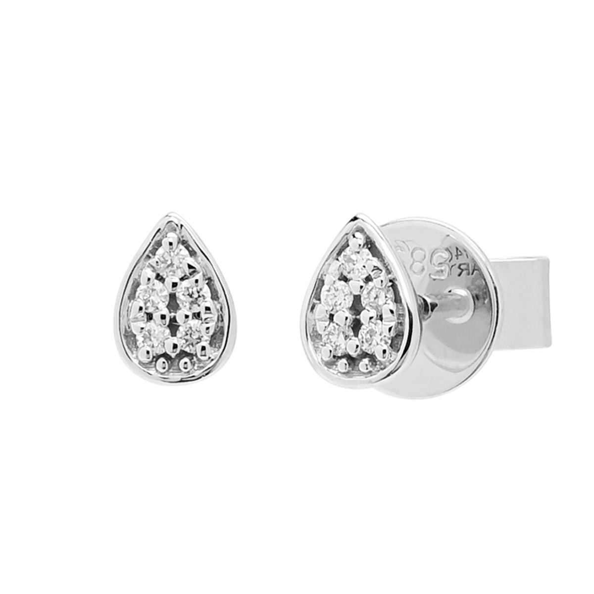 Teardrop shaped diamond on sale earrings