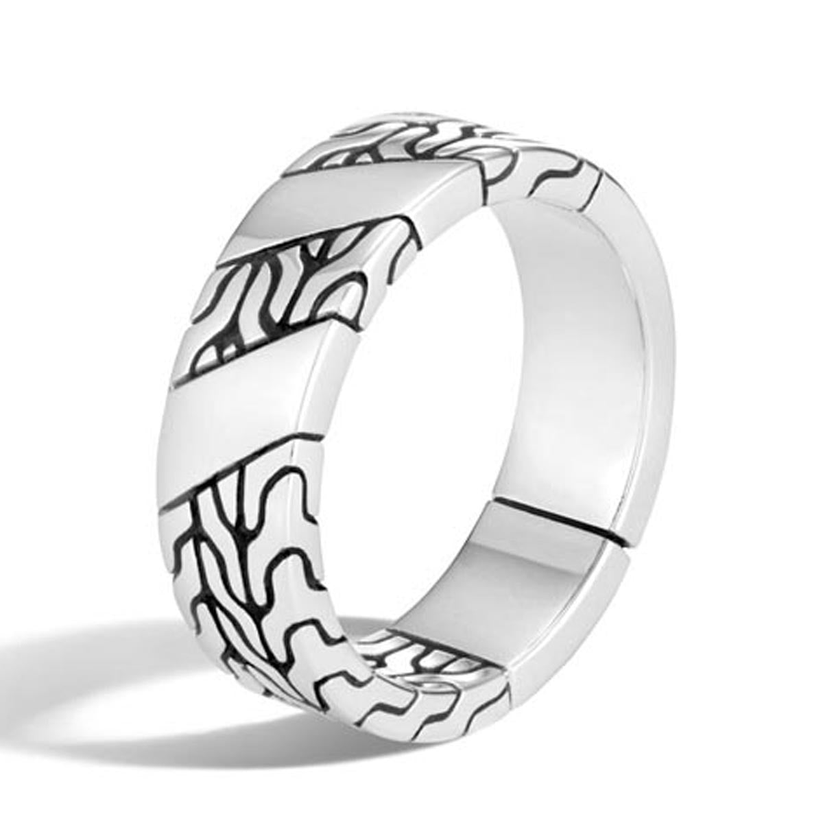 Men's Silver Chain Ring 10