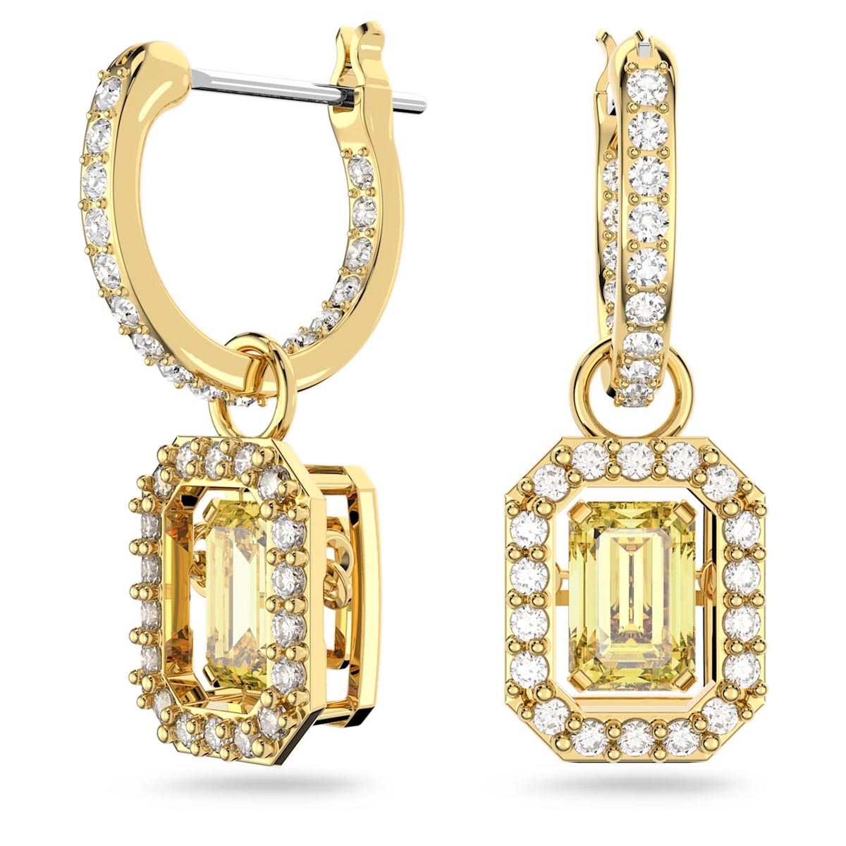 Yellow crystal store earrings