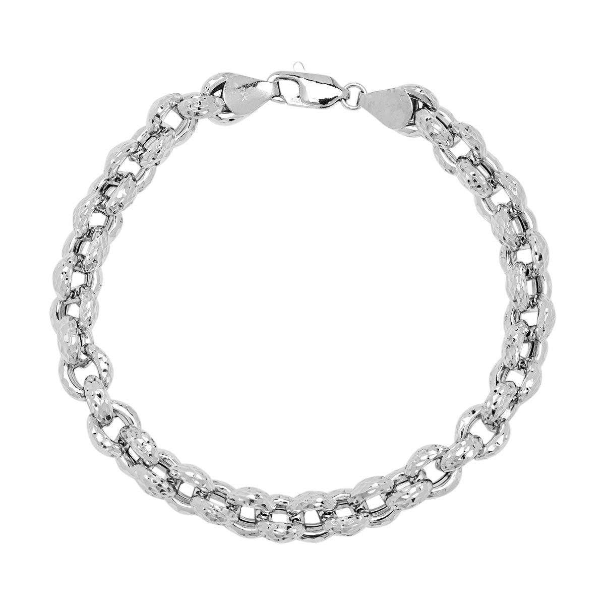 Diamond Cut Rolo Chain Bracelet