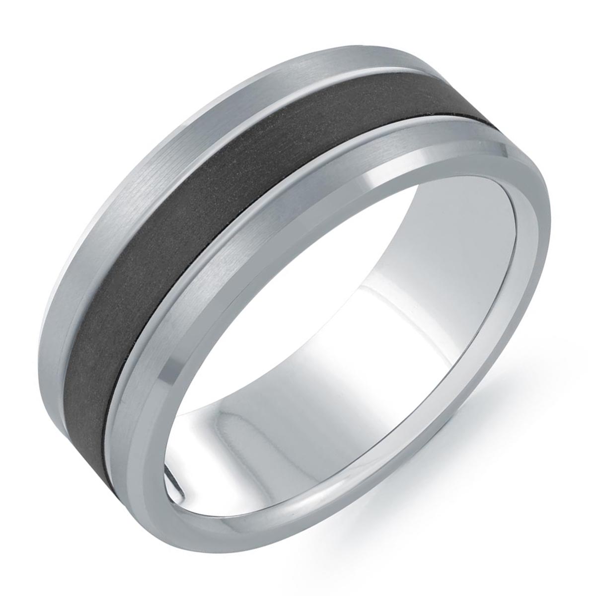 8mm white gold on sale mens wedding band