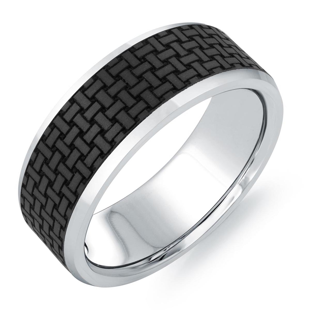 8mm white gold hot sale mens wedding band