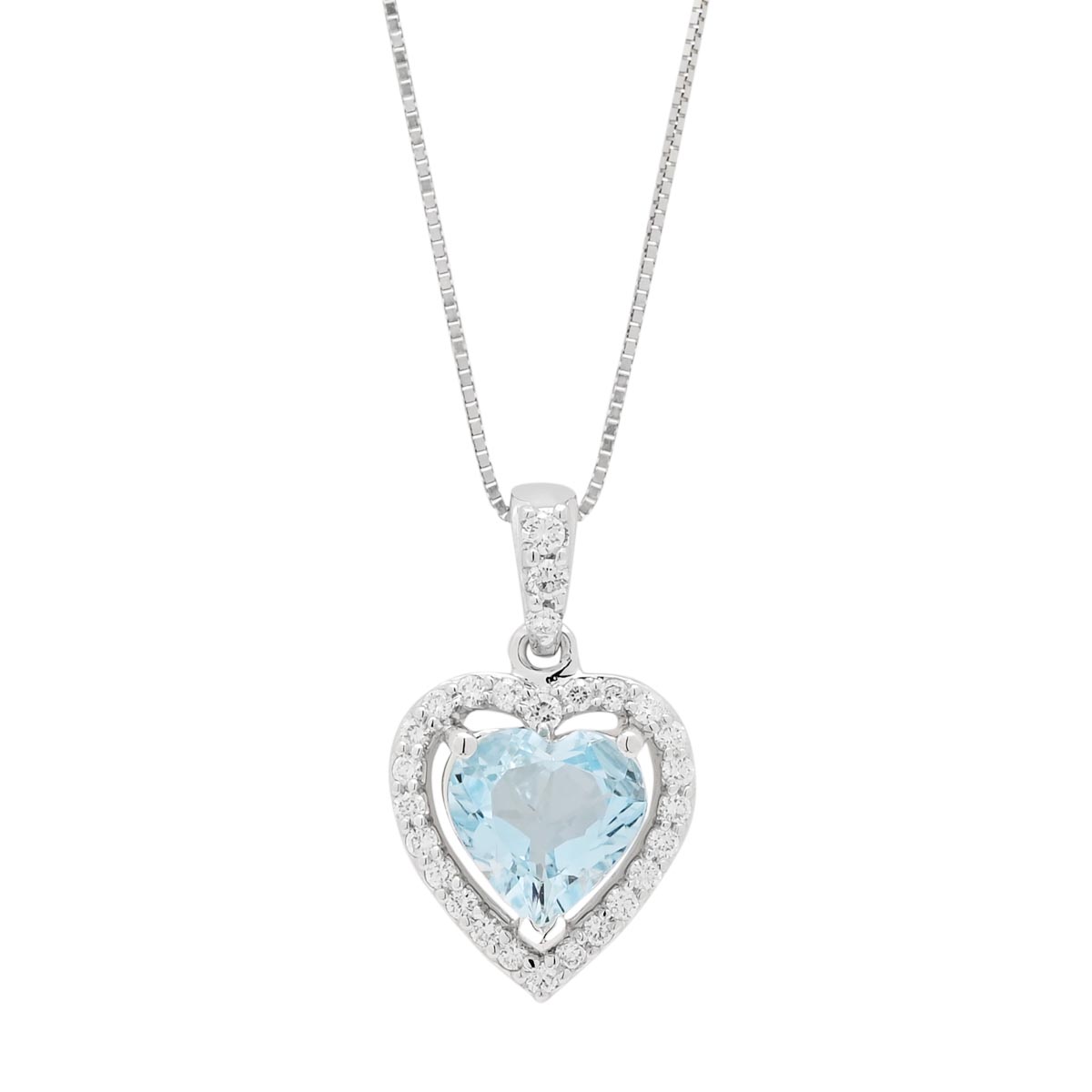 Heart shaped on sale aquamarine necklace