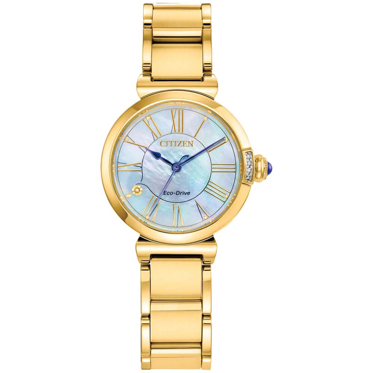 Citizen L Mae Womens Watch with Mother of Pearl Dial and Gold Tone Stainless Steel Bracelet eco drive movement