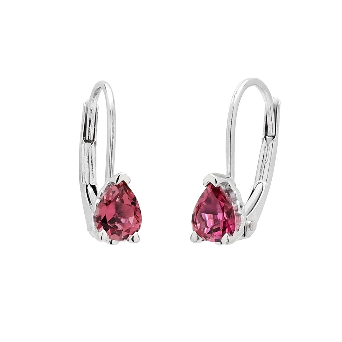 Pink tourmaline deals earrings white gold