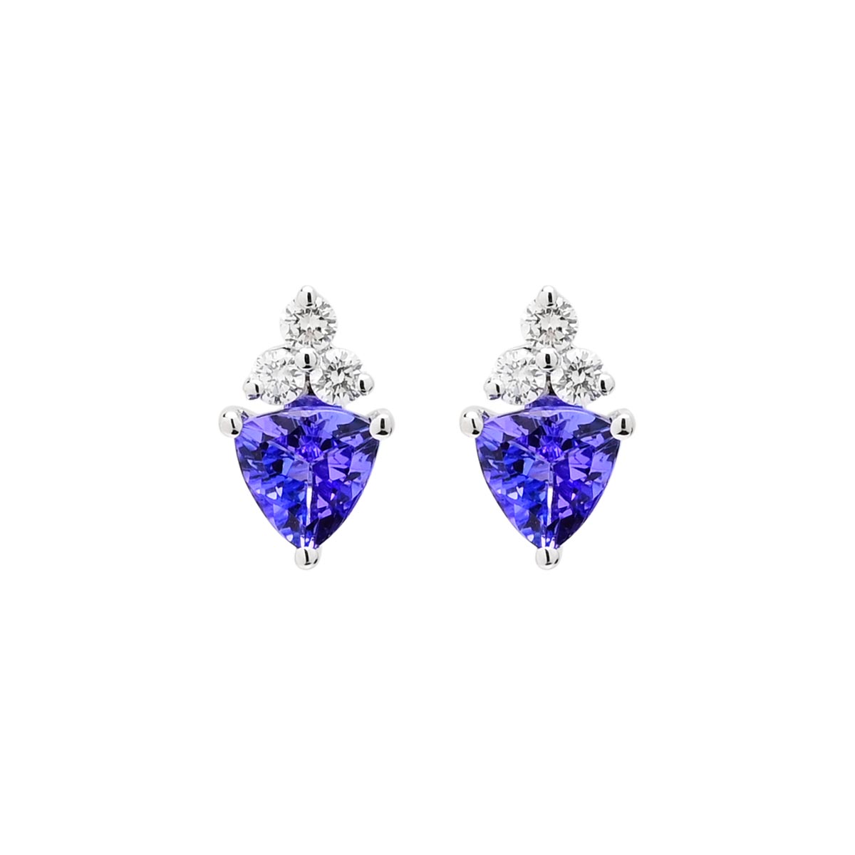 Trillion cut store tanzanite earrings