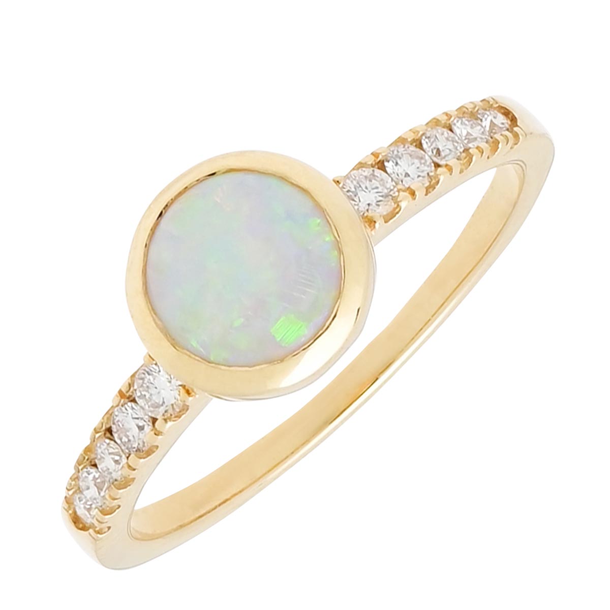 Yellow gold opal on sale ring