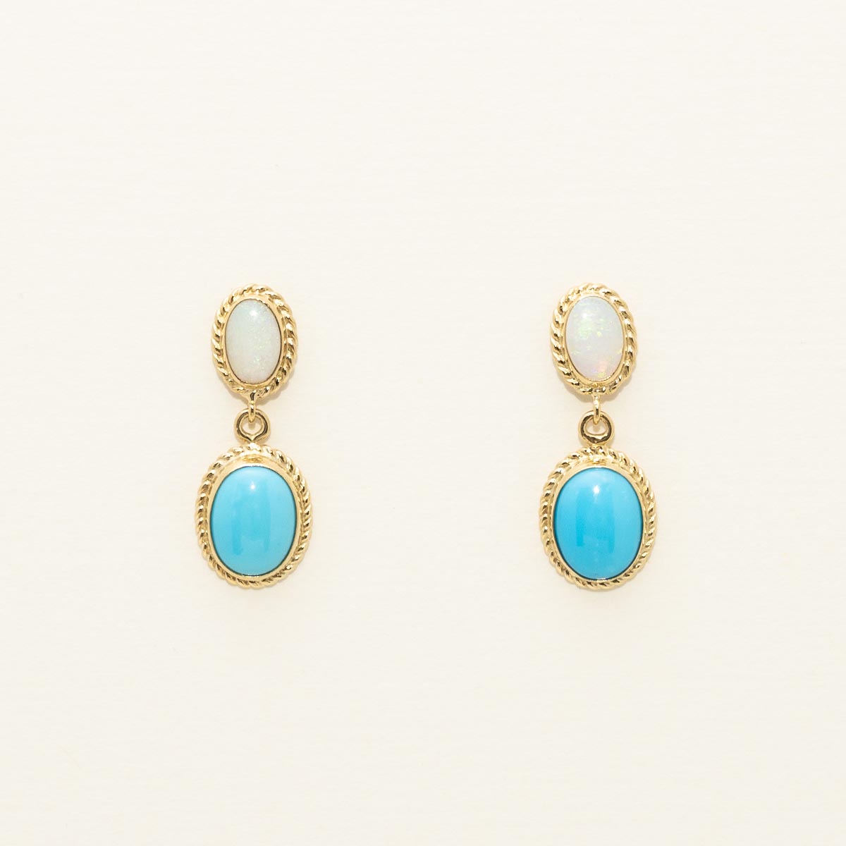 Turquoise store earrings. Gold earrings.