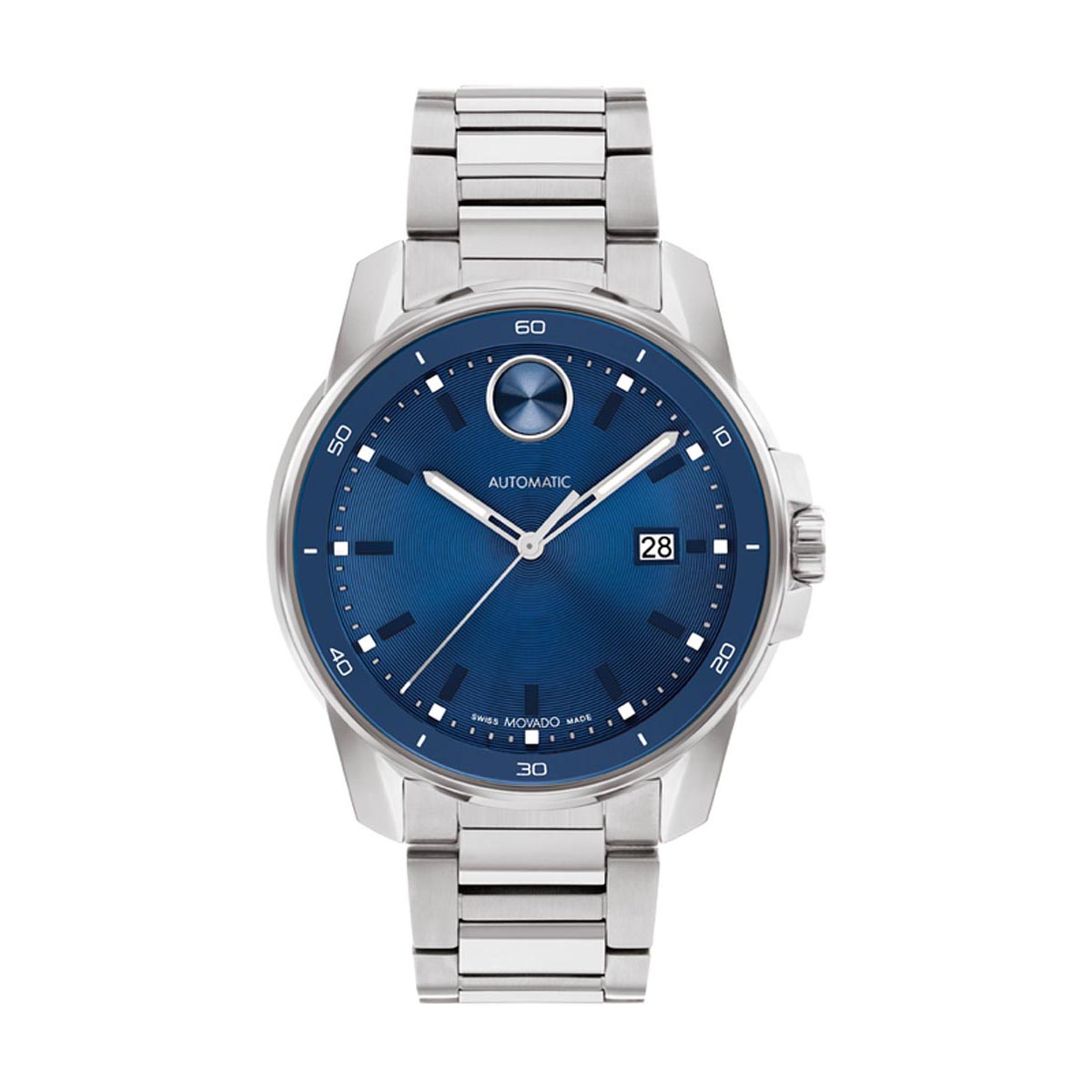 Blue movado store watch men's