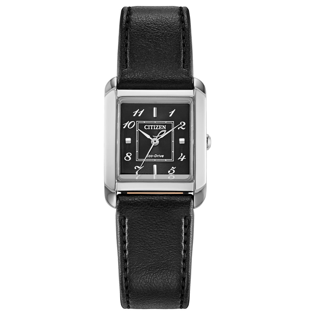 Citizen Bianca Womens Watch with Black Dial and Black Leather Strap eco drive movement