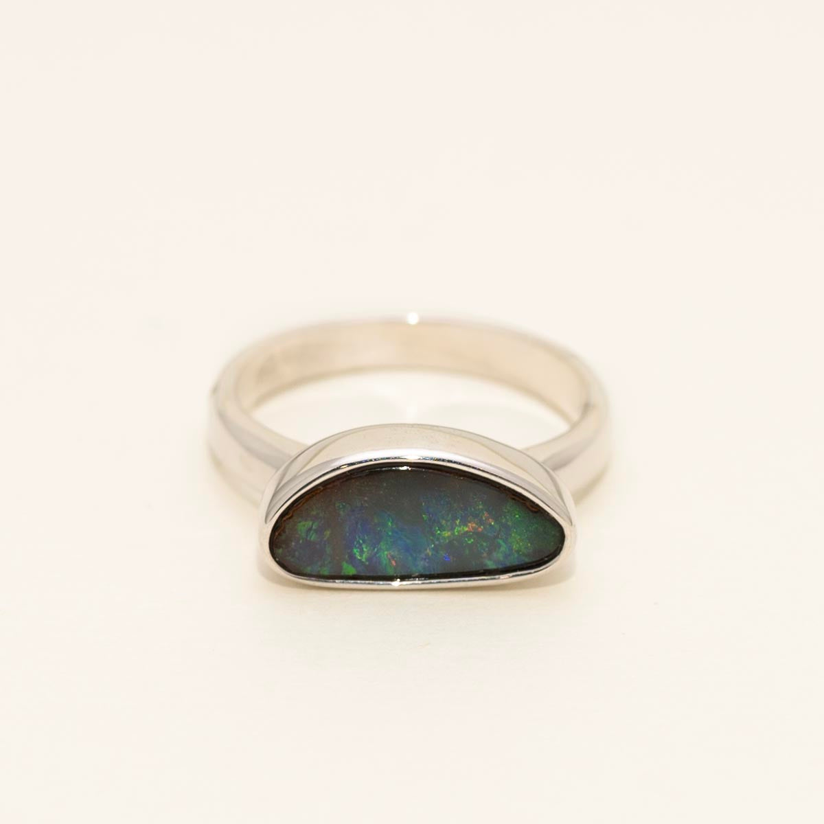 Statement shops Natural boulder opal ring 925 sterling silver size 8, Handmade ring, single copy, Boulder opal, silver ring, Statement ring