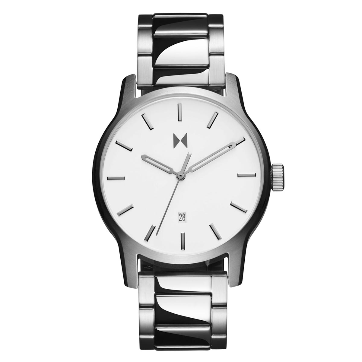 MVMT Classic II Mens Watch with White Dial and Stainless Steel Bracelet quartz movement