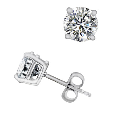 Diamond Stud Earrings in 14kt White Gold (2ct tw)