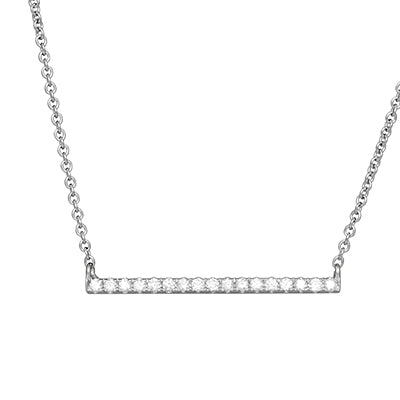 Diamond Bar Necklace in 14kt White Gold (1/7ct tw)