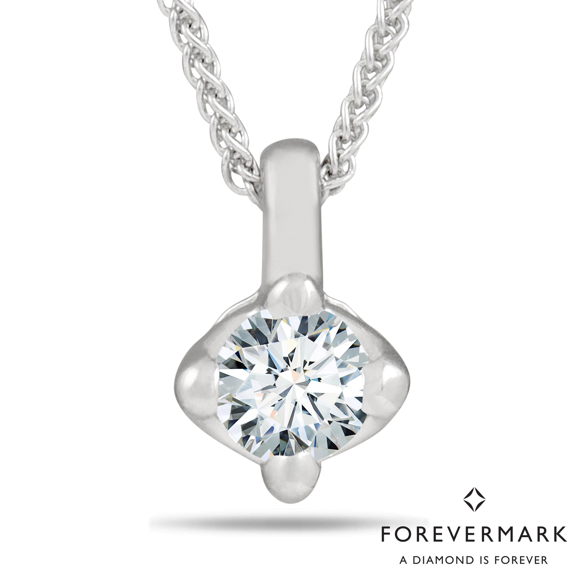 Forevermark Classic Diamond Solitaire Necklace in 18kt White Gold (1/5ct)