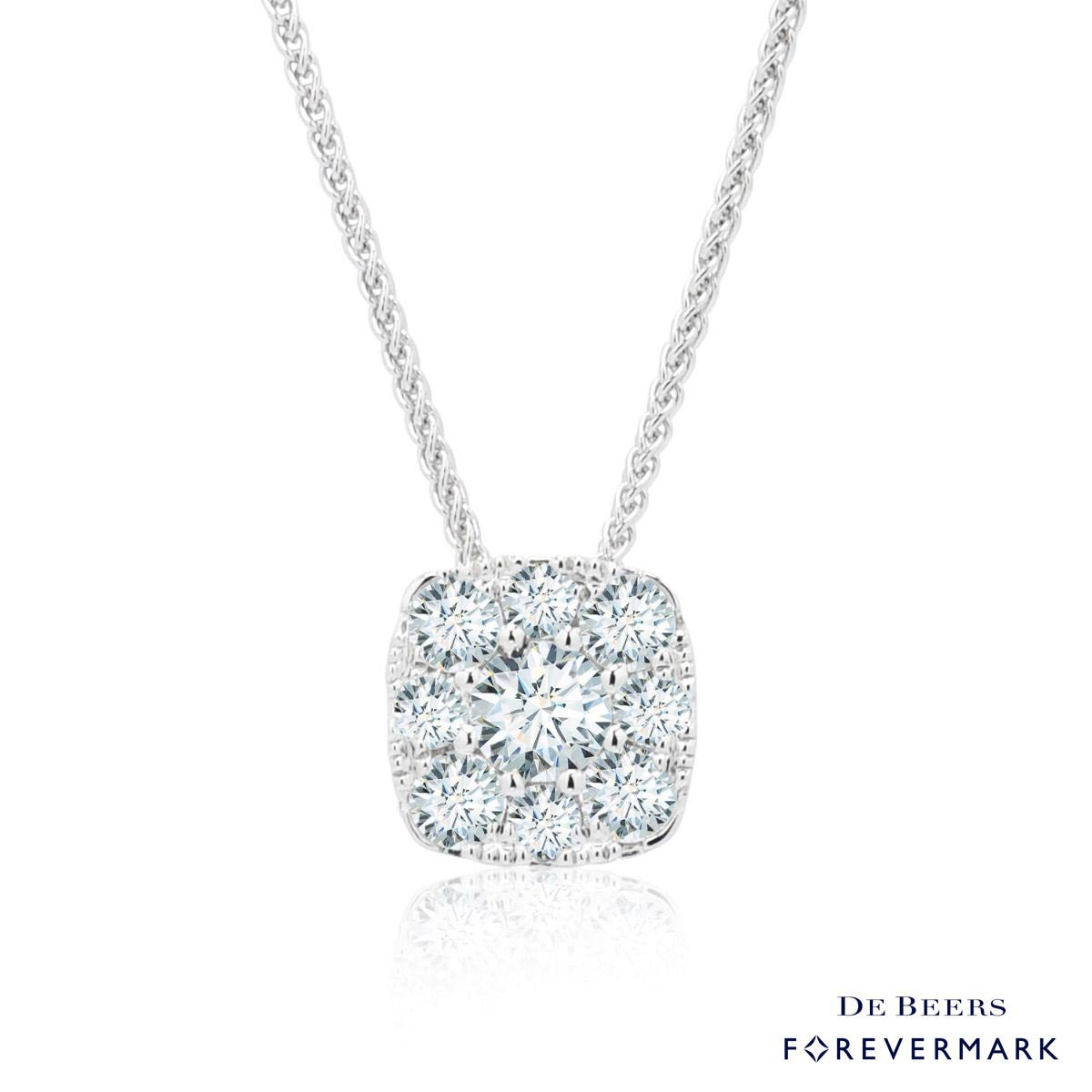 Forevermark Eternal Collection Diamond Halo Necklace in 18kt White Gold (3/8ct tw)