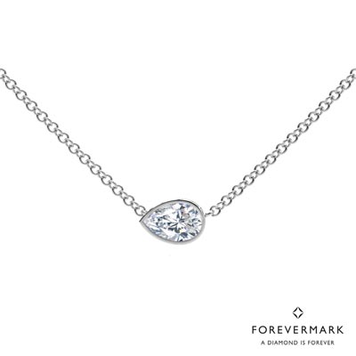 Forevermark Tribute Collection Pear Shaped Diamond Necklace in 18kt White Gold (1/3ct tw)