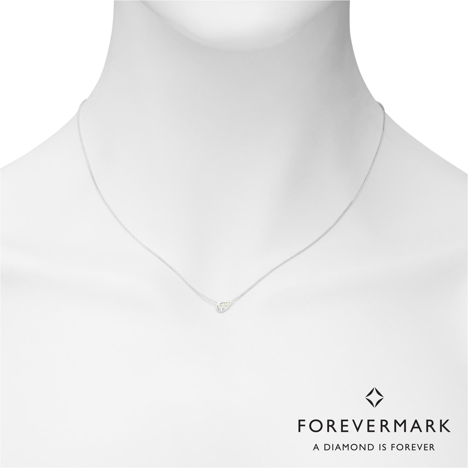 Forevermark Tribute Collection Pear Shaped Diamond Necklace in 18kt White Gold (1/3ct tw)