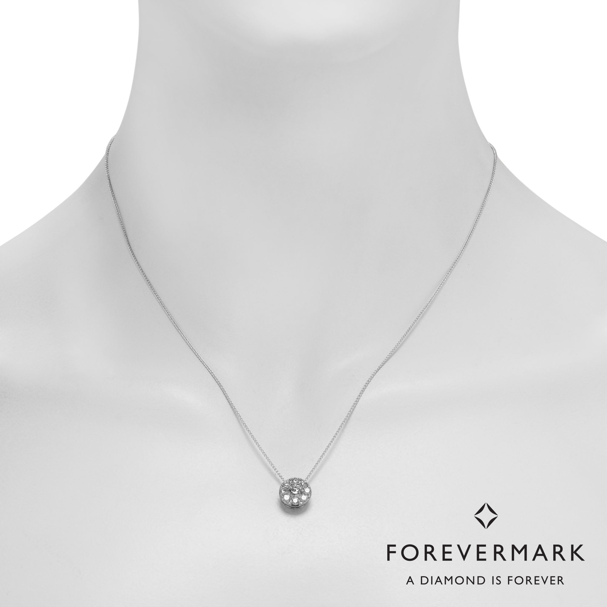 Forevermark Eternal Collection Diamond Halo Necklace in 18kt White Gold (7/8ct tw)