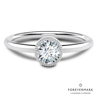 Forevermark Tribute Collection Milgrain Bezel Ring in 18kt White Gold (1/2ct tw)