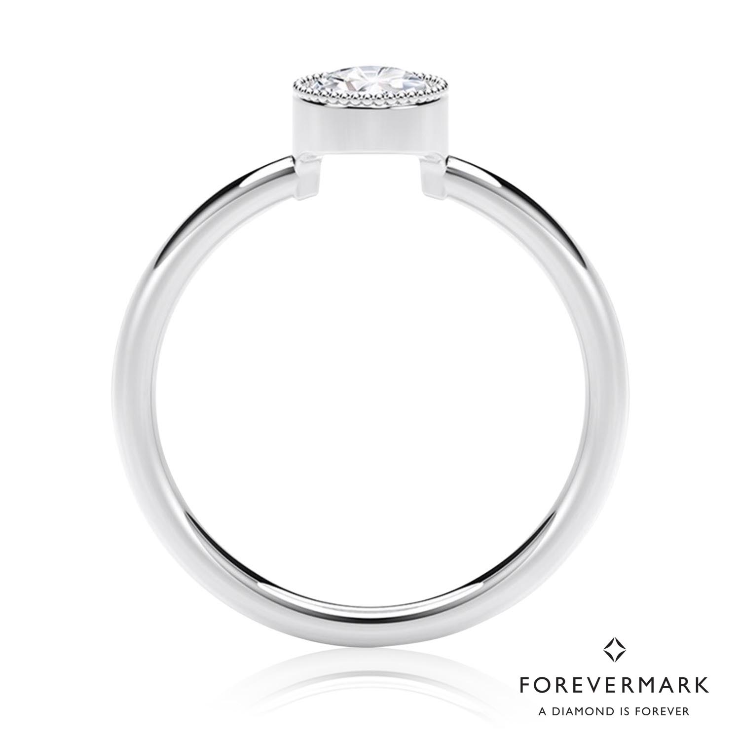 Forevermark Tribute Collection Milgrain Bezel Ring in 18kt White Gold (1/2ct tw)