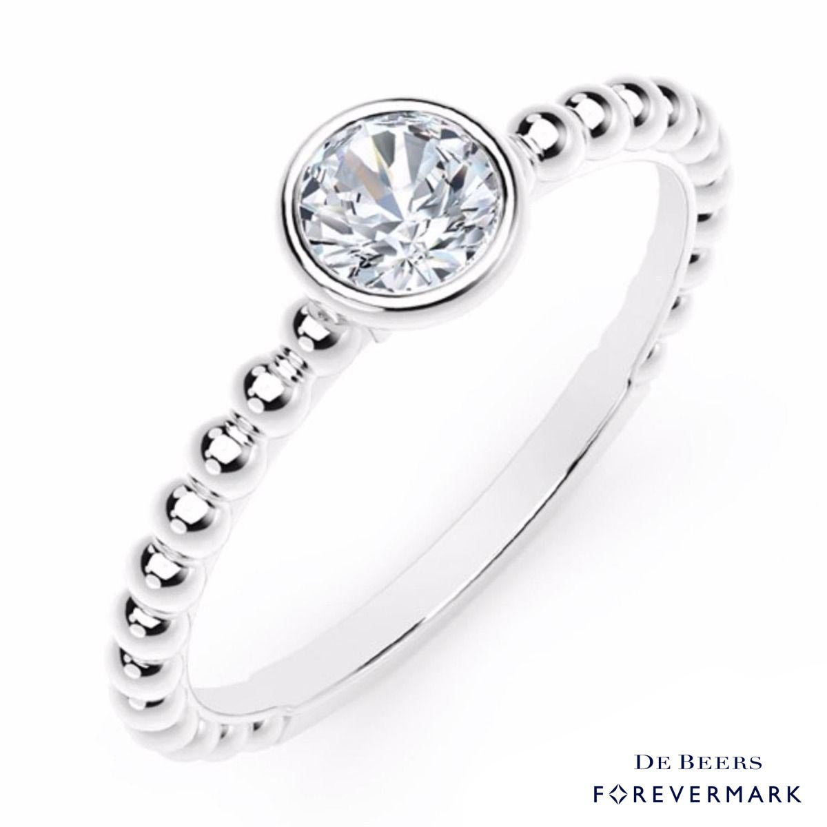 Forevermark Tribute Collection Bezel Stackable Ring in 18kt White Gold (1/4ct)