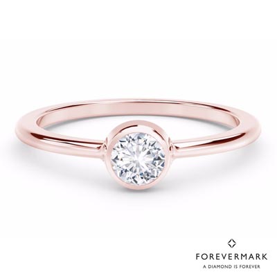 Forevermark Tribute Collection Classic Bezel Stackable Ring  in 18kt Rose Gold (1/7ct)