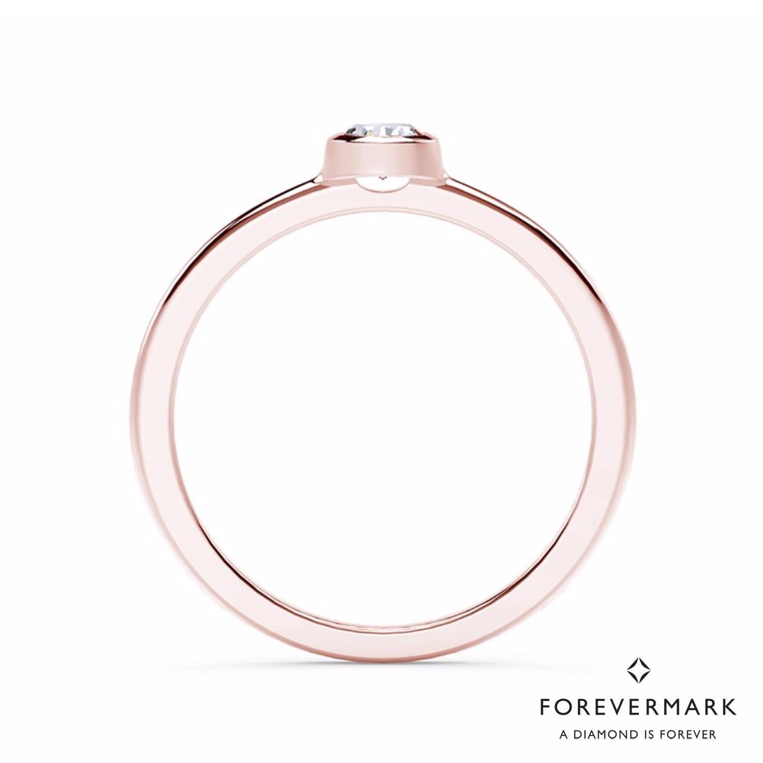 Forevermark Tribute Collection Classic Bezel Stackable Ring  in 18kt Rose Gold (1/7ct)