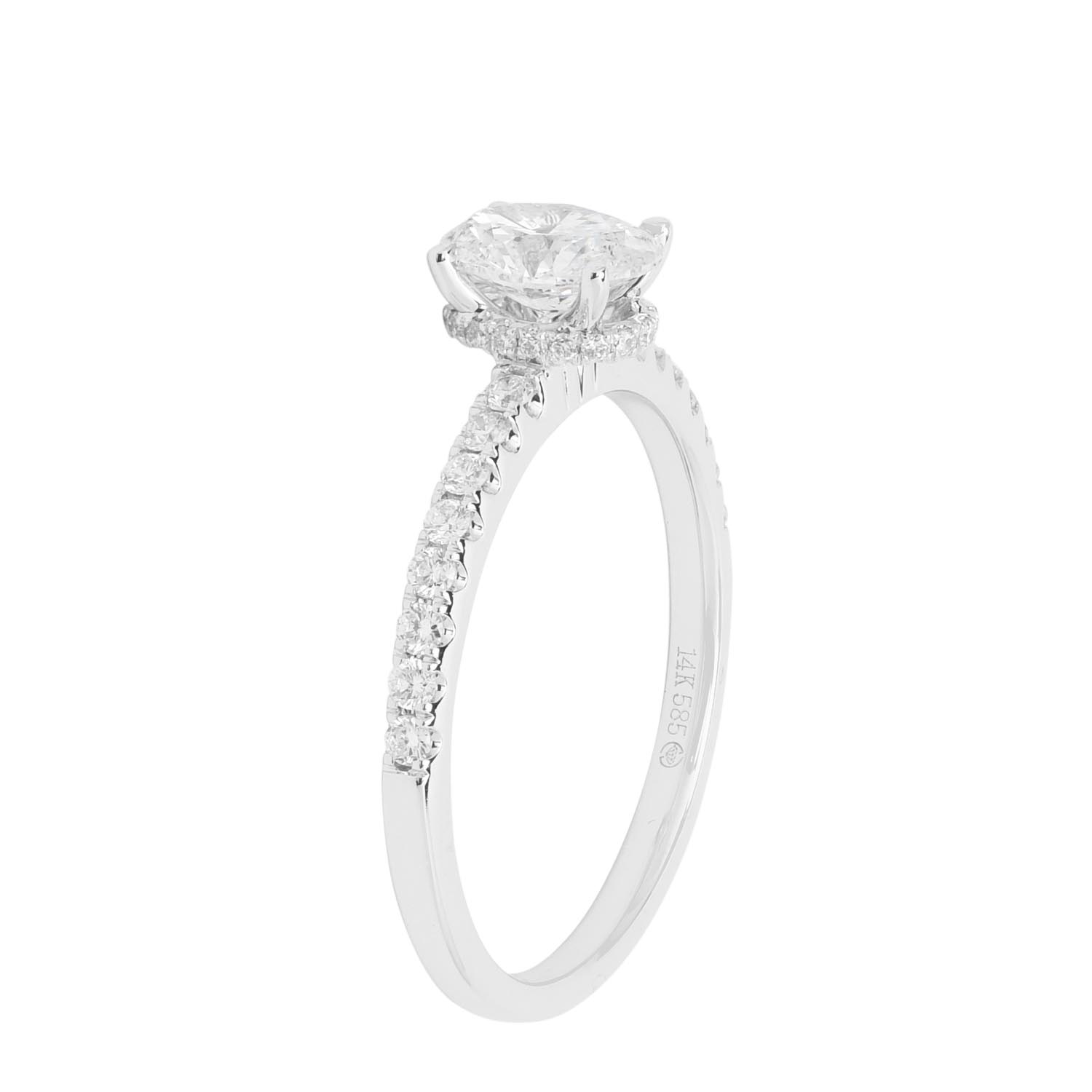 Oval Diamond Engagement Ring in 14kt White Gold (1ct tw)