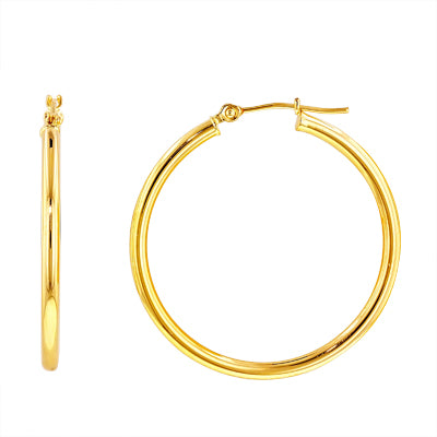 Tubular Hoop Earrings in 14kt Yellow Gold – Day's Jewelers