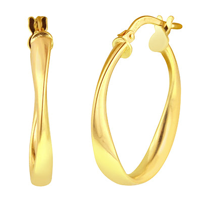 Oval Hoop Earrings in 14kt Yellow Gold