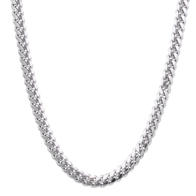 Miami Cuban Link Chain in Sterling Silver (22 inches and 4.9mm wide)