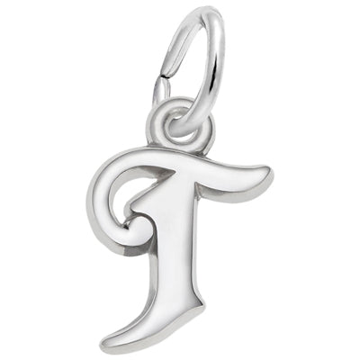 Rembrandt "T" Initial Charm in Sterling Silver