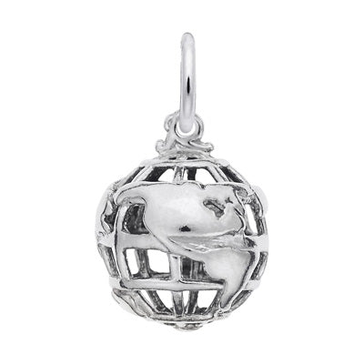 Rembrandt World Globe Charm in Sterling Silver