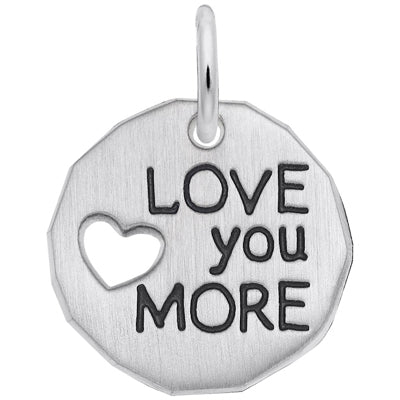 I Love You More Charm in Sterling Silver