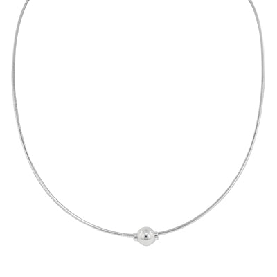 Cape Cod Single Bead Omega Necklace in Sterling Silver