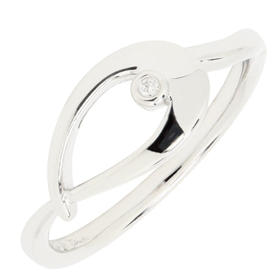 Diamond Knot Ring in Sterling Silver (.01ct)