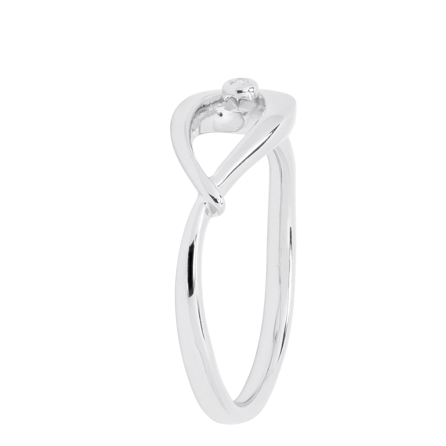 Diamond Knot Ring in Sterling Silver (.01ct)