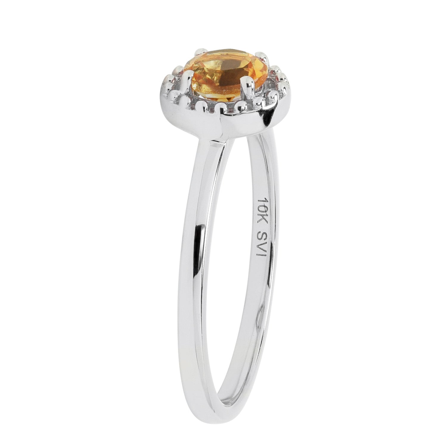 Citrine Ring in 10kt White Gold